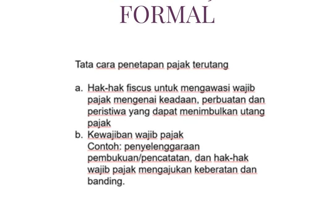 Hukum Pajak Formal